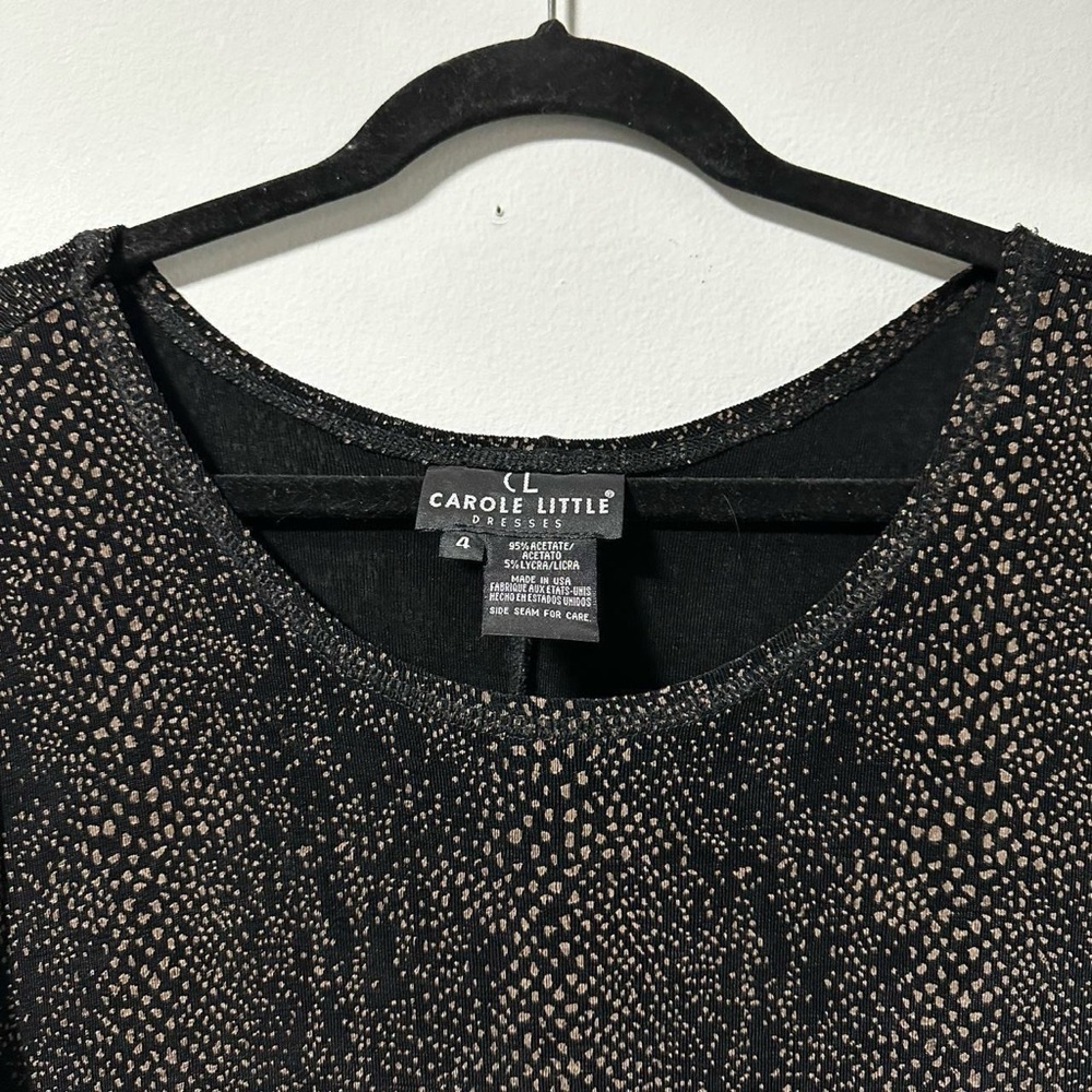 Vintage 90s Carole Little Black Patterned Short Sleeve Maxi Dress Women’s Size 4 - Picture 4 of 12